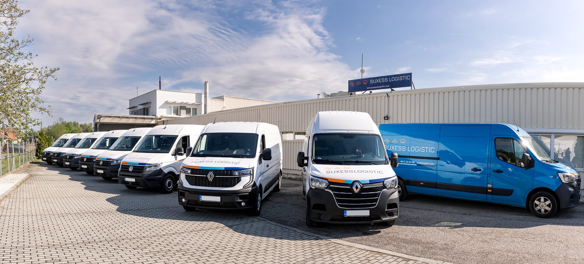 SUXESS LOGISTIC fleet in front of the hub
